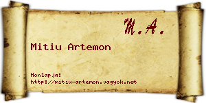 Mitiu Artemon névjegykártya